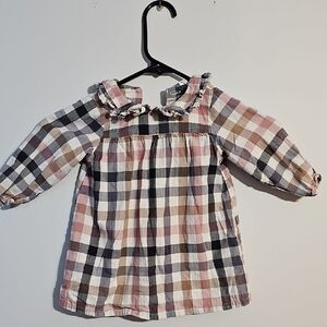 H&M Plaid Baby Dress - Pink and Brown Size 6 Months